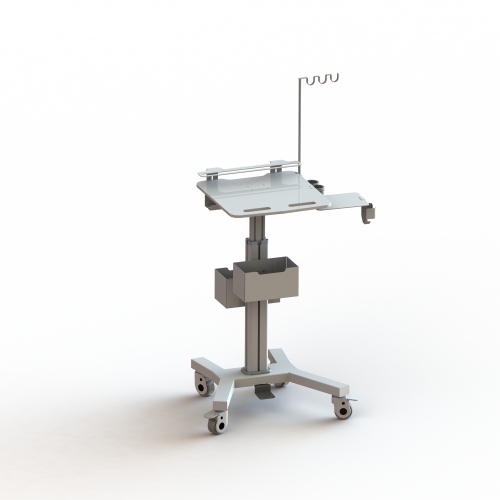 Aluminum alloy laptop trolley with tray and bracket